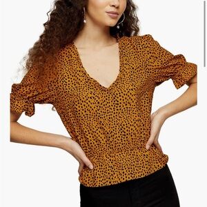 Topshop Morgan Ruffle Trim Peplum Top